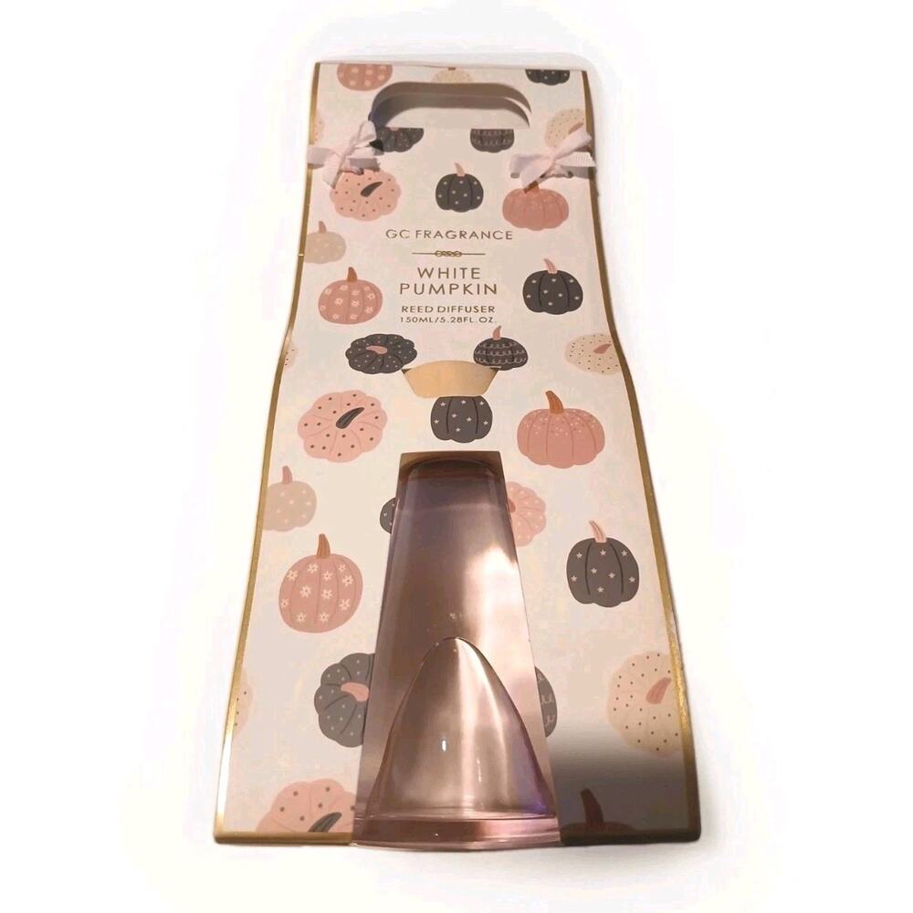 NEW GC Fragrance WHITE PUMPKIN Reed Diffuser Jar with 12 Sticks - 5.28fl/150ml